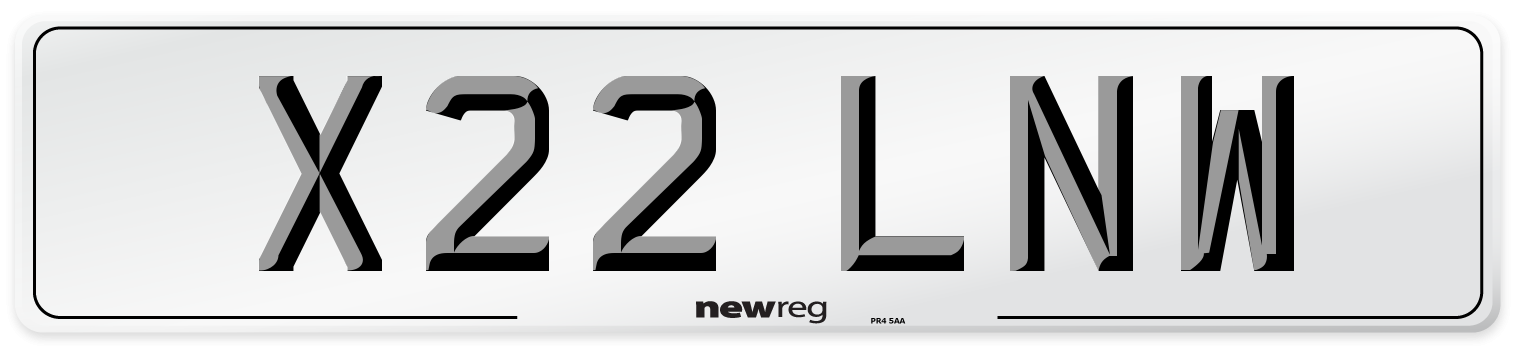 X22 LNW Number Plate from New Reg